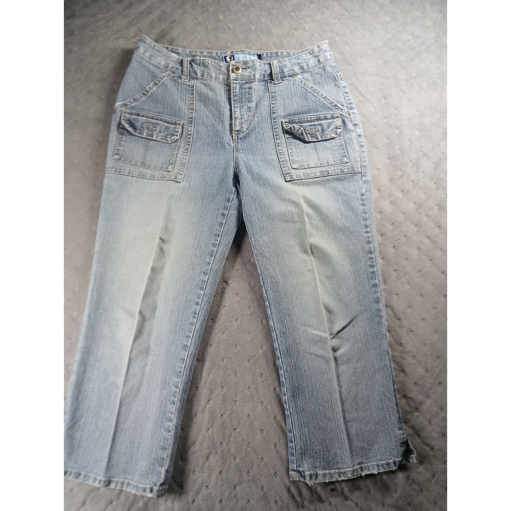 Vintage Y2K Duck Head Stretch Denim Capri Cargo Jeans Size 8